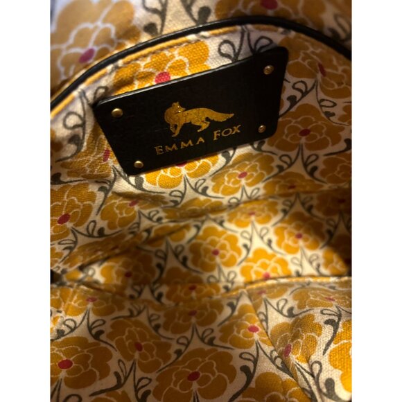 Emma Fox Black Leather Convertible Crossbody Handbag With Gold Accents - Picture 14 of 16